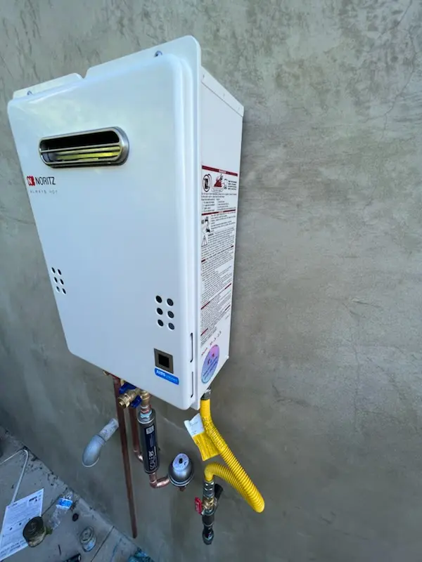 Tankless water heater installation for Holiday West homes